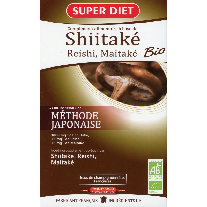 Shiitaké, Reishi, Maitaké, Bio 20x10 ml